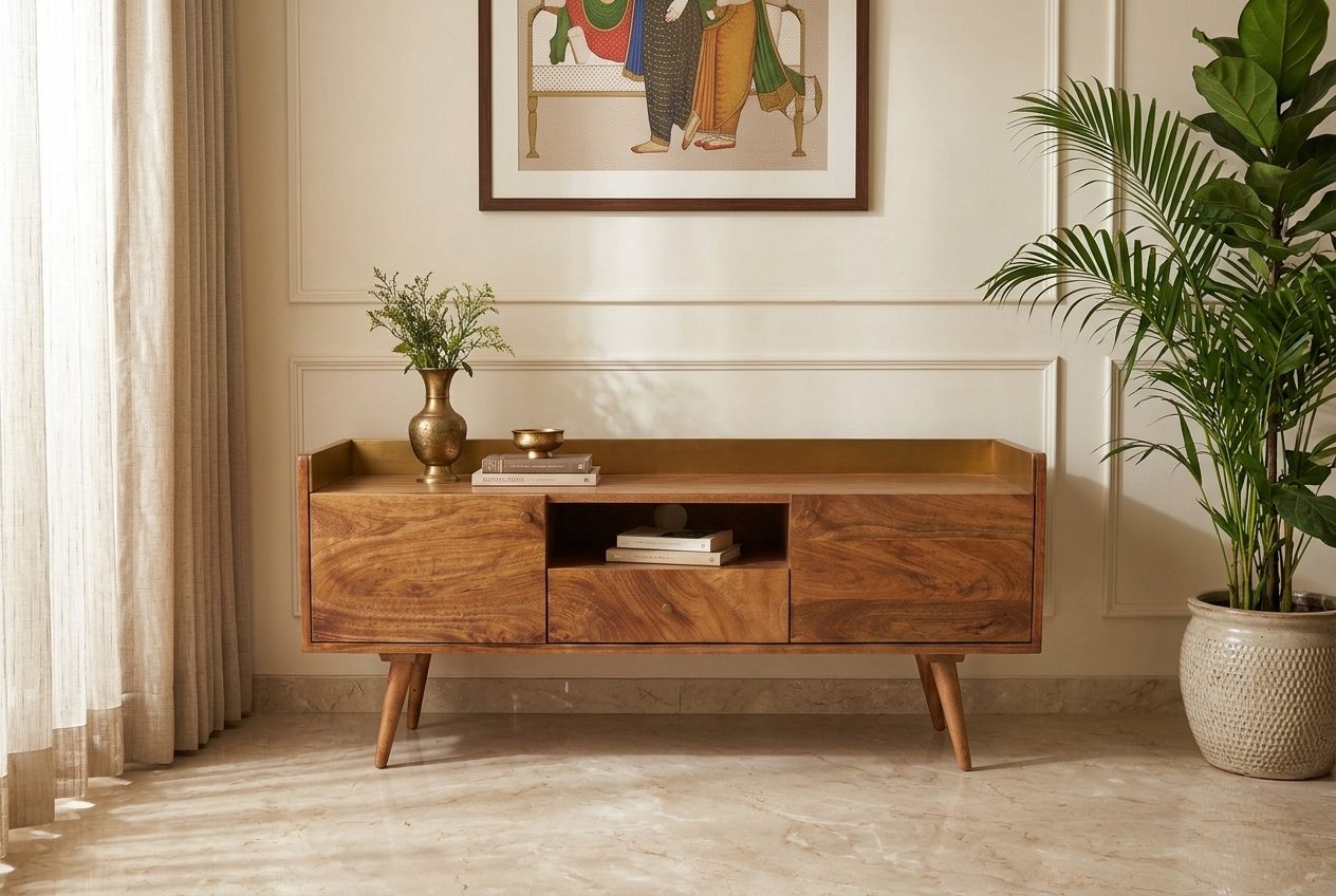 Gallery media unit in a styled room