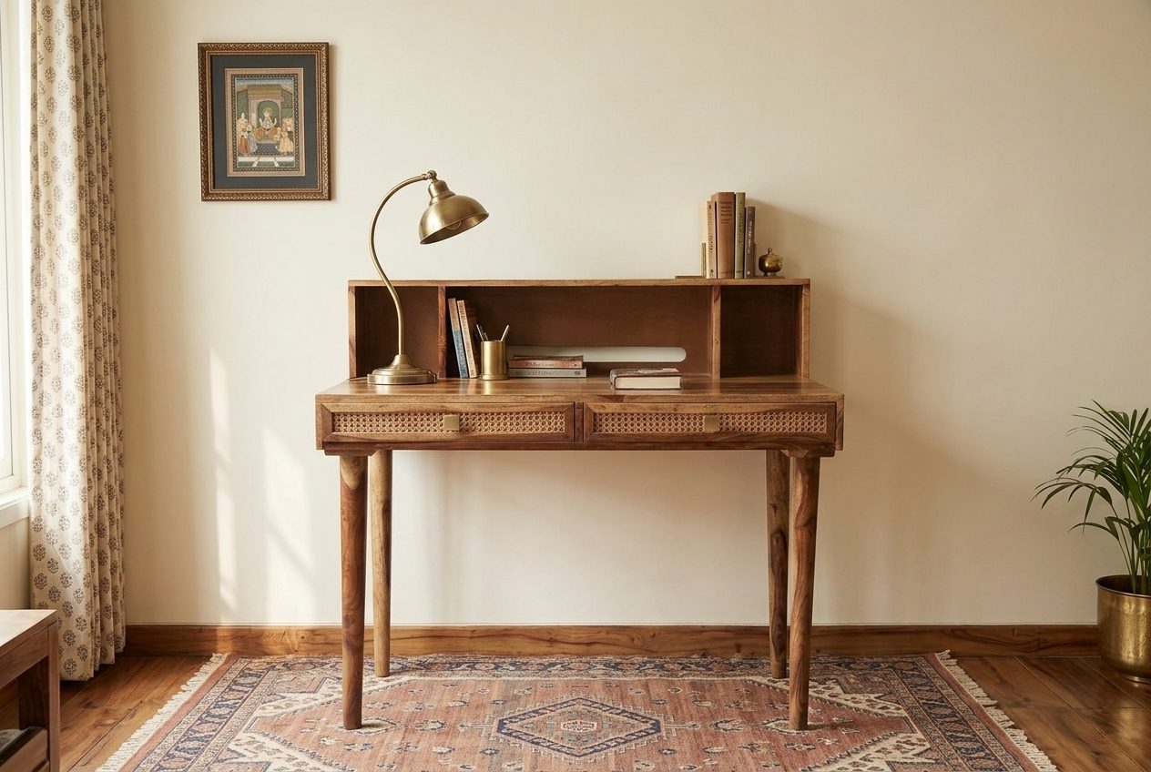 Kaya writing desk in a styled room