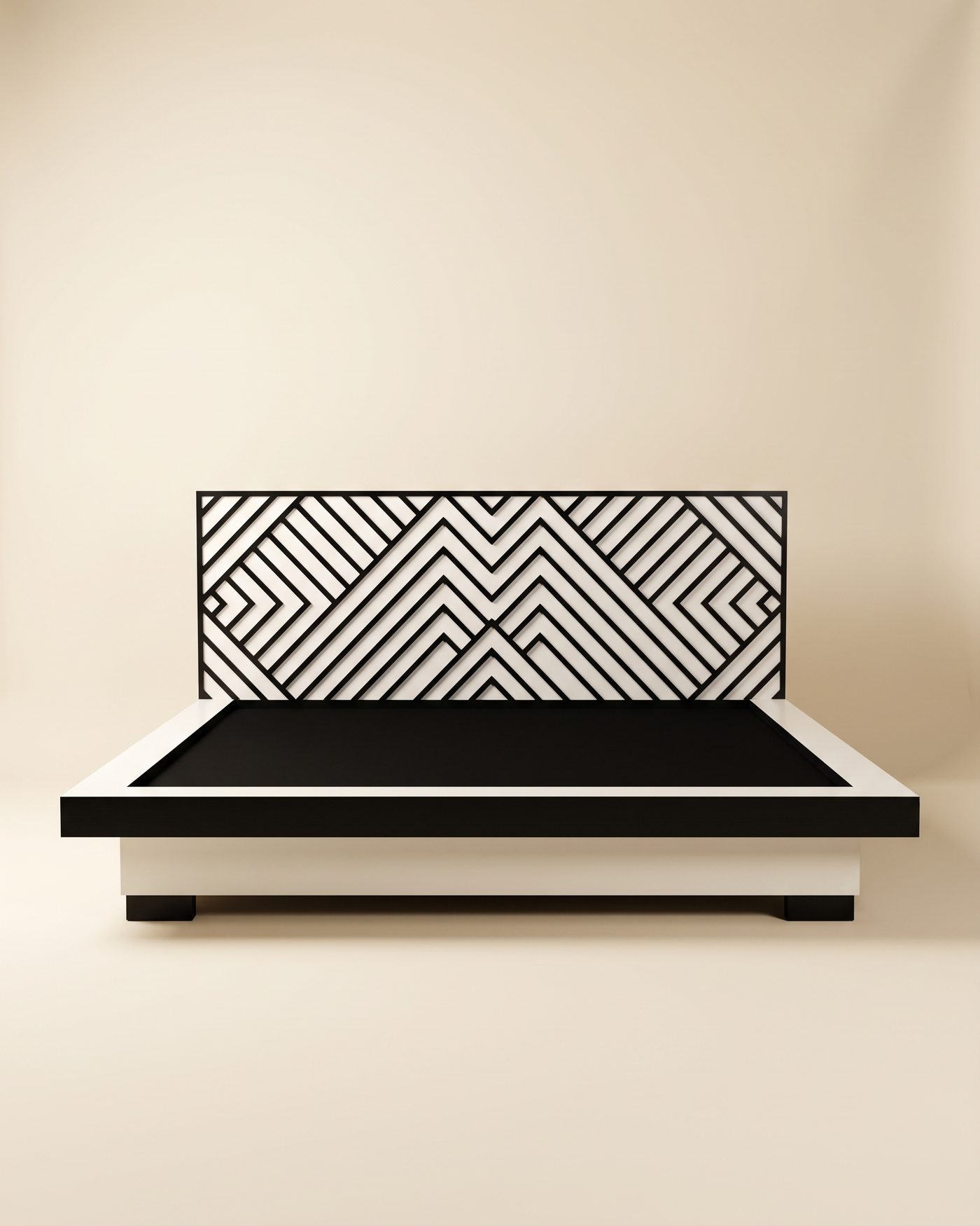 Zig platform bed, studio photo