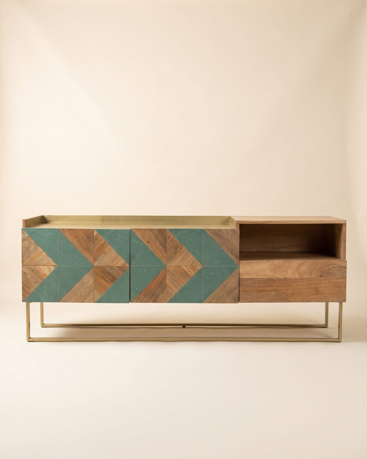 Chevron sideboard, studio photo