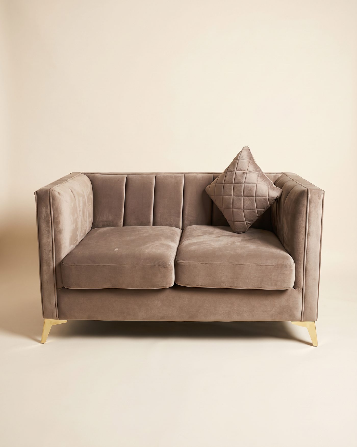 Mocha loveseat, view 2