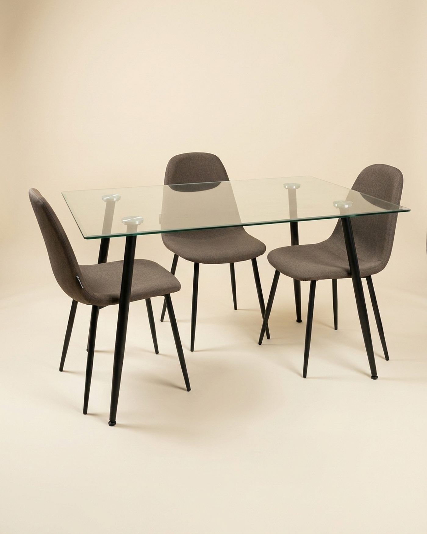 Clear glass dining set, view 2