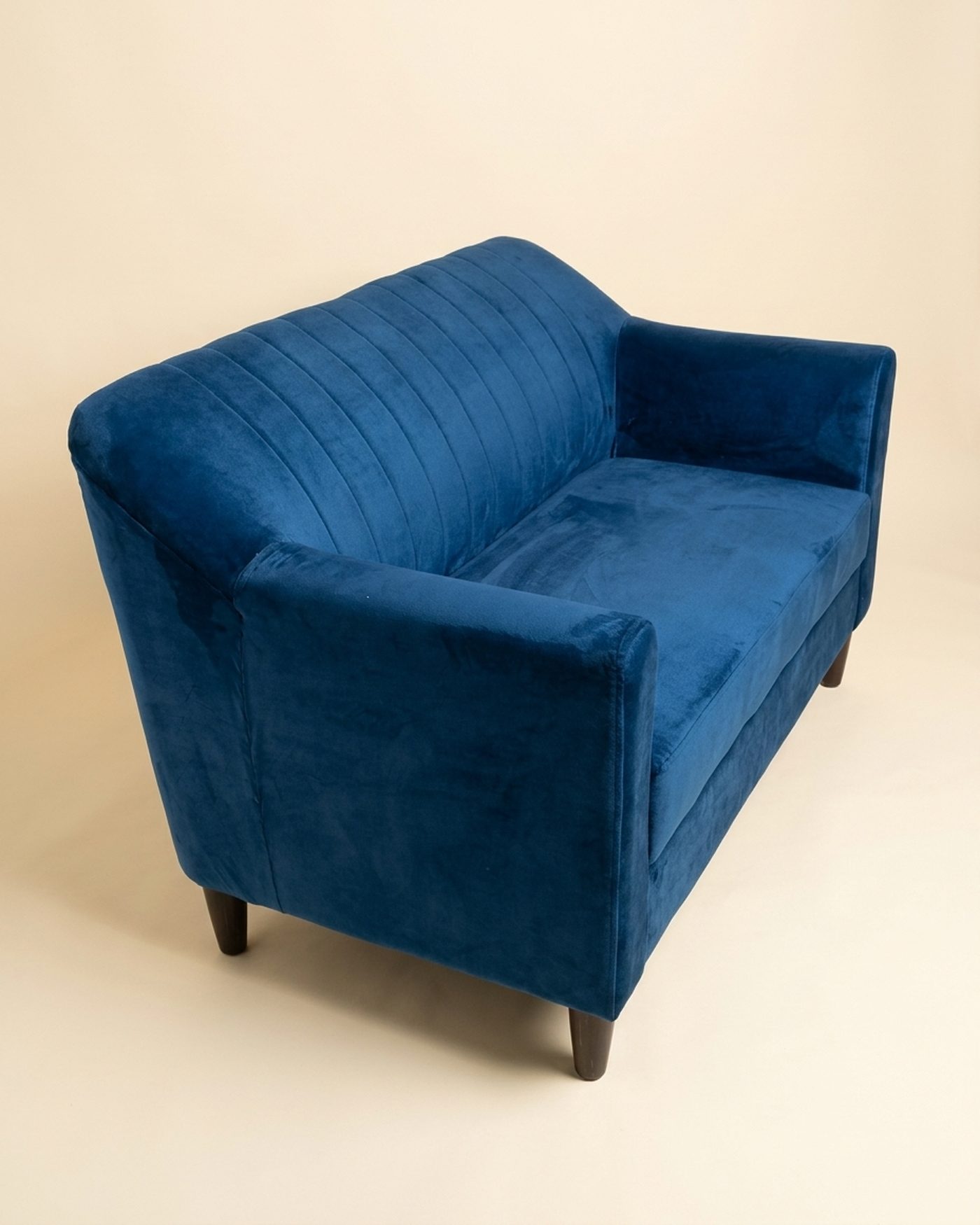Cobalt Two velvet loveseat, view 2