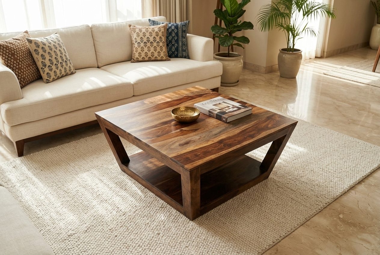 Frame sheesham coffee table in a styled room