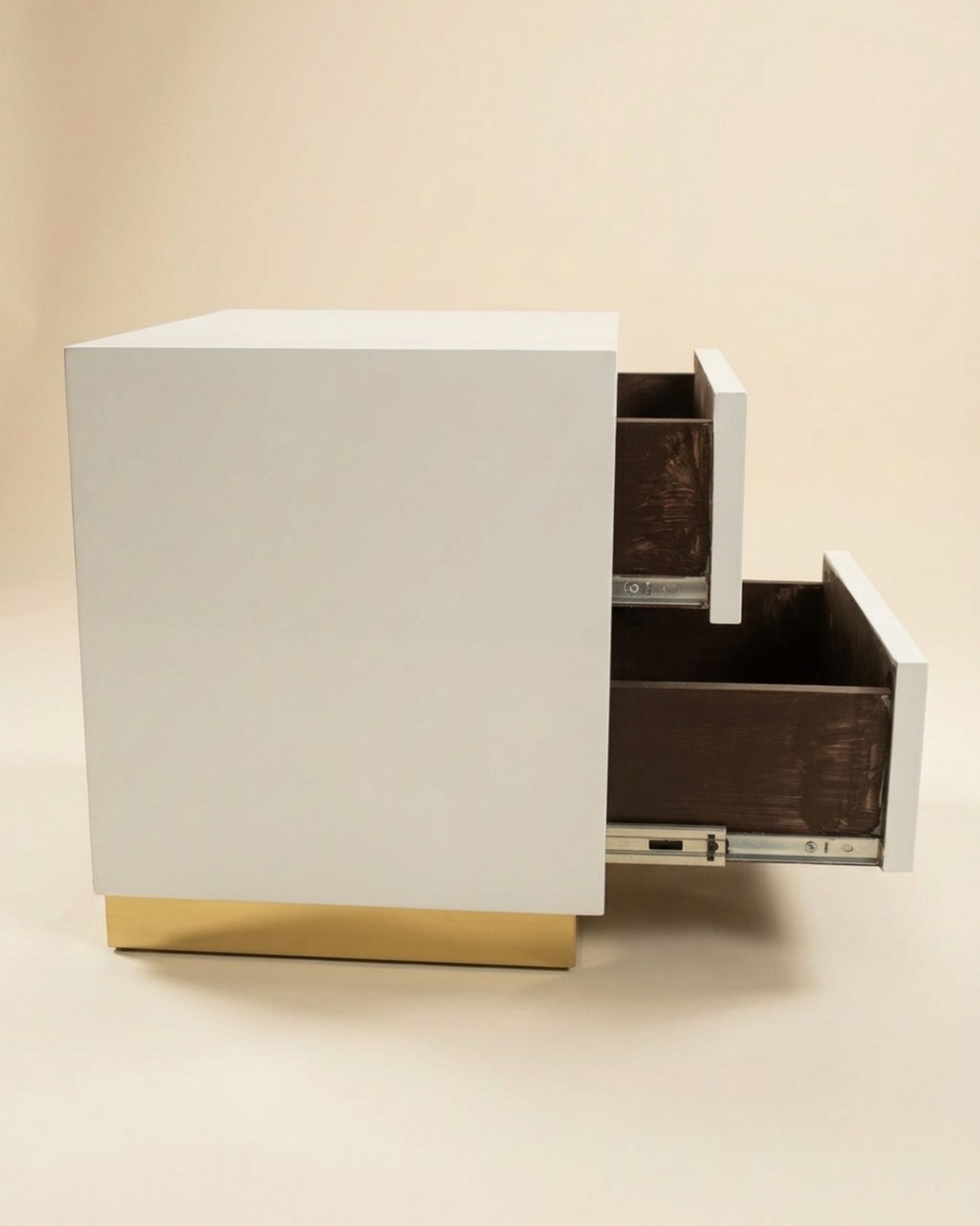 Gloss brass-edge bedside table, view 3