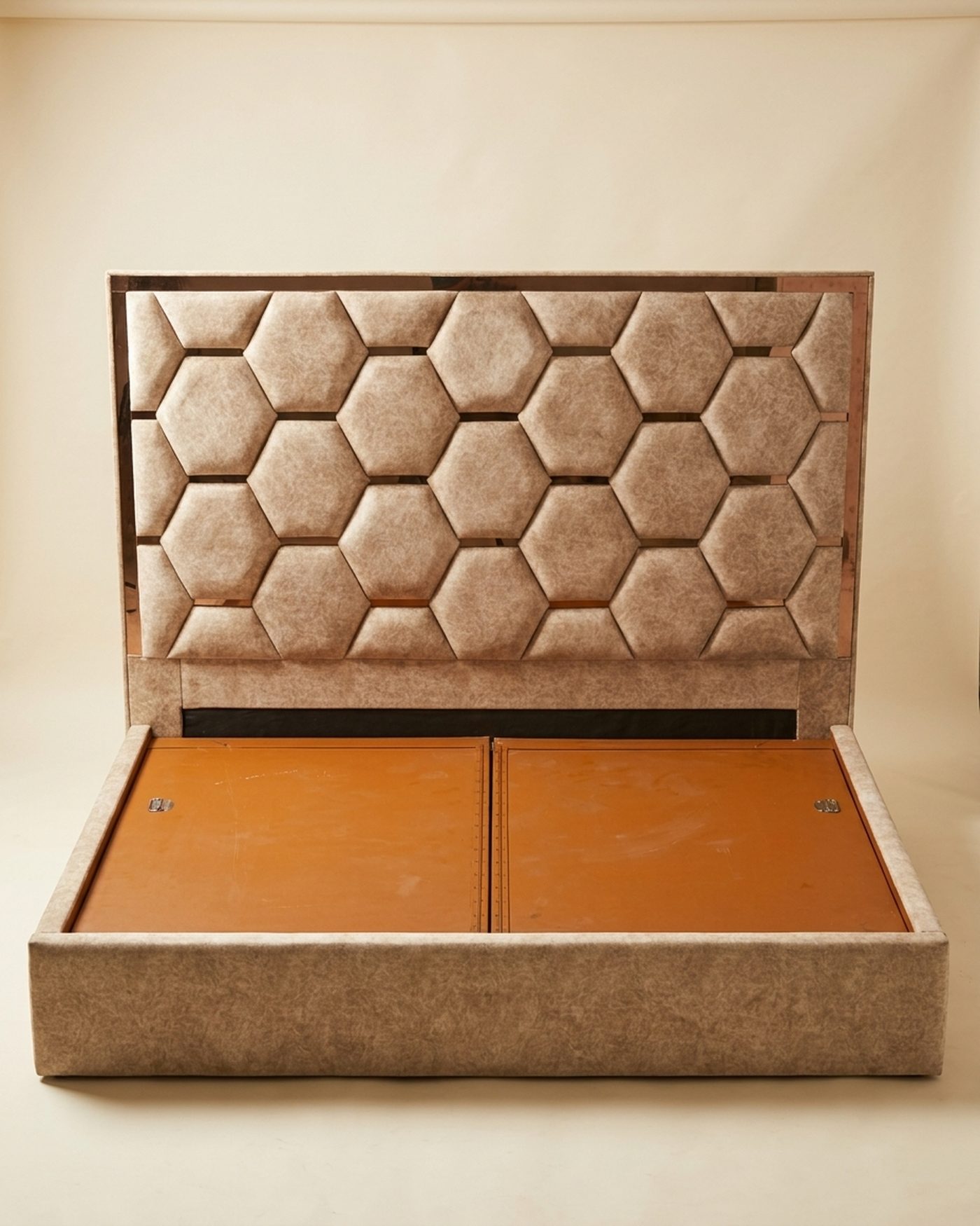 Hive honeycomb upholstered bed, view 2