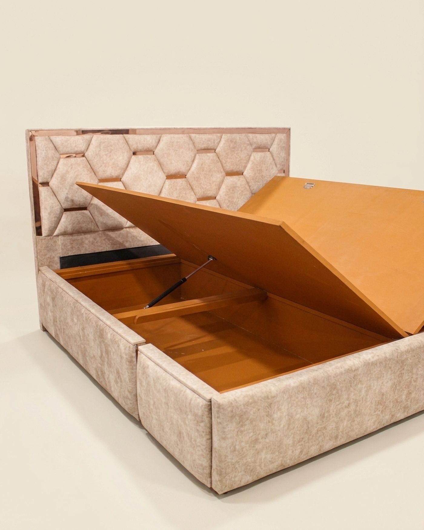 Hive honeycomb upholstered bed, view 3