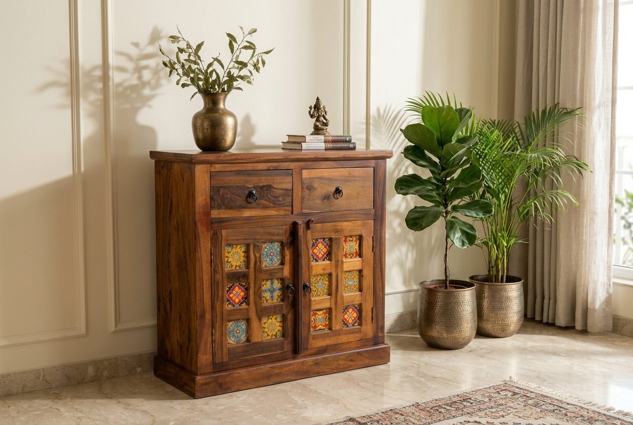 Jaipur tile sideboard in a styled room