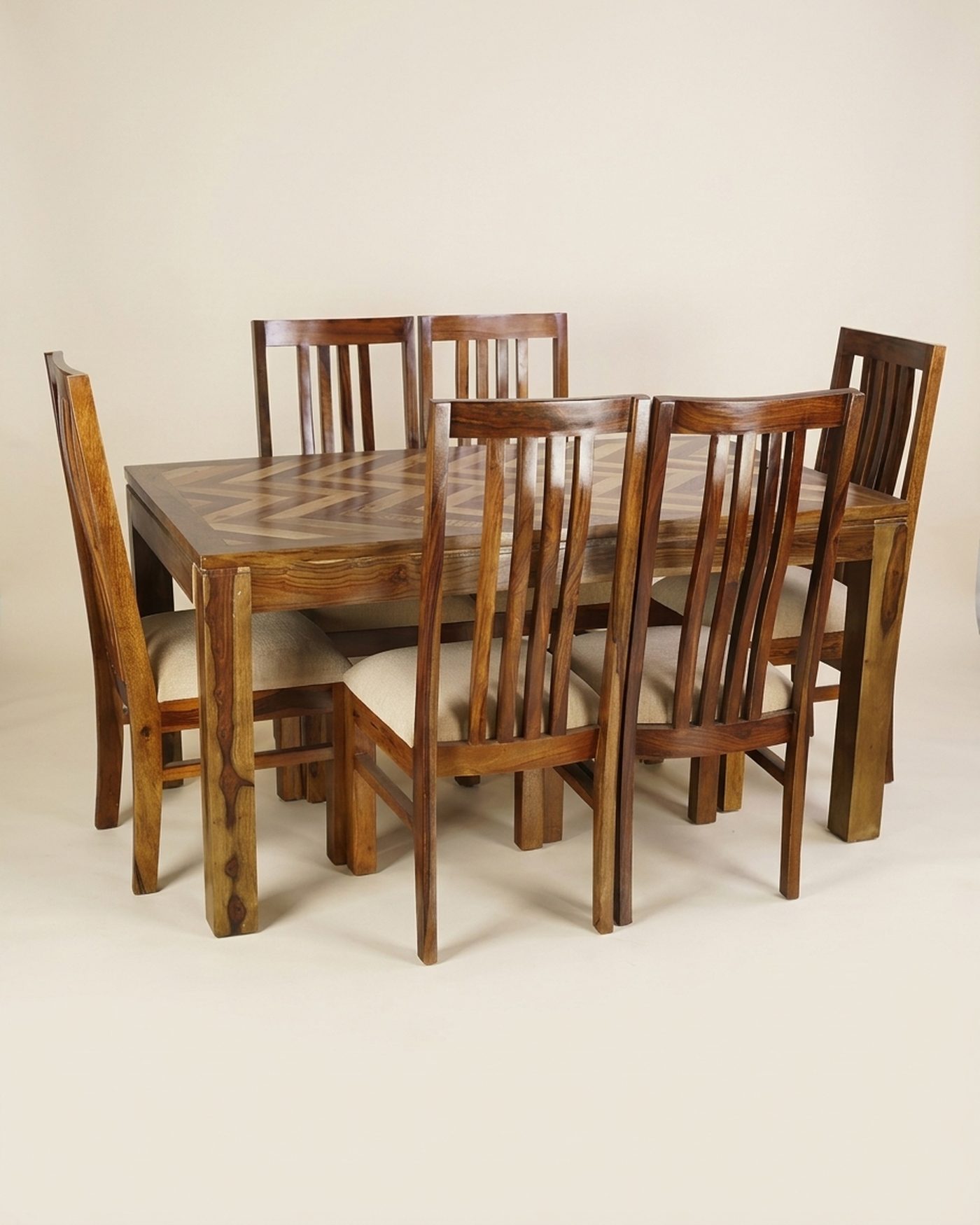 Ladderback six-seat dining set, view 2