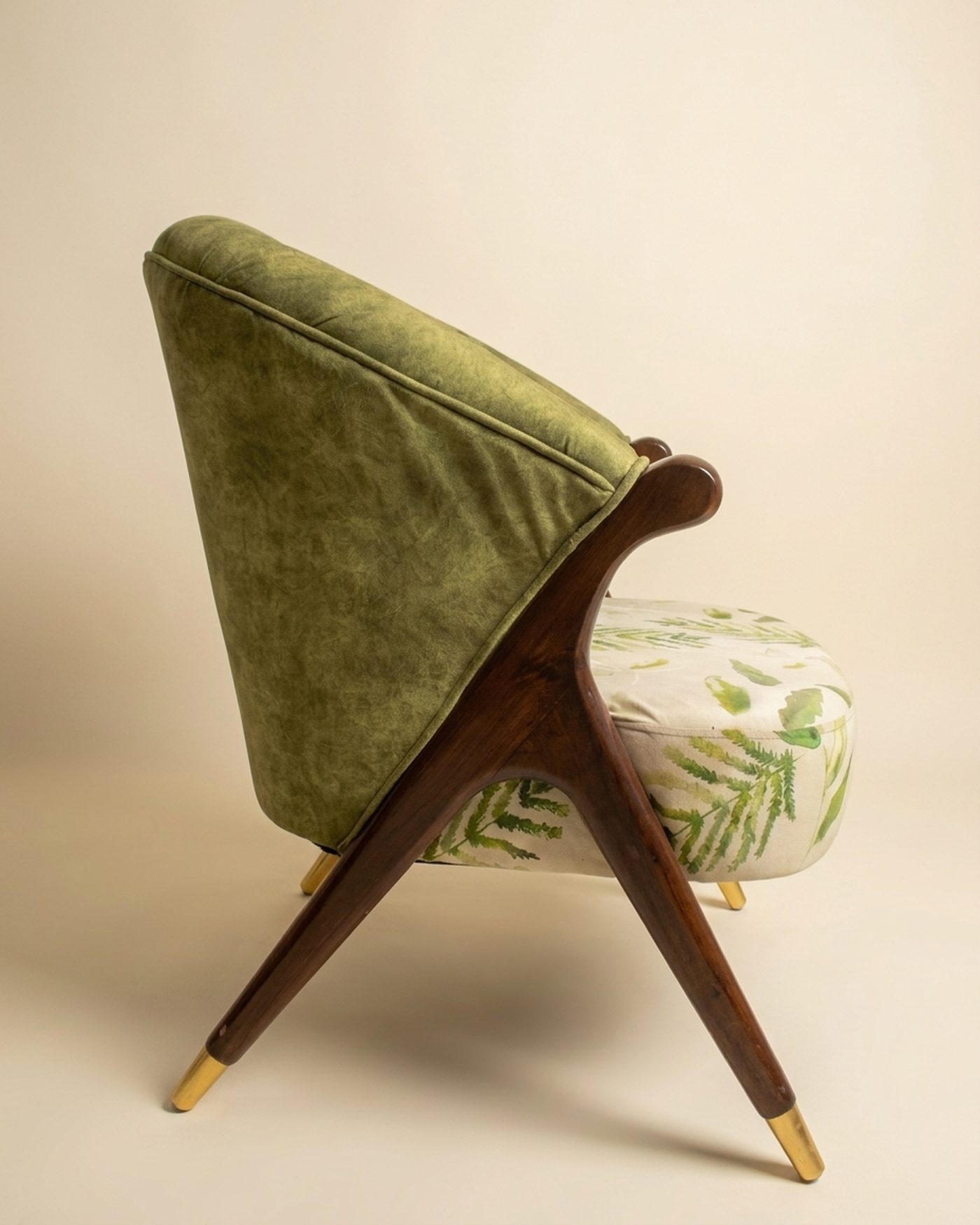 Leaf printed accent chair, view 2