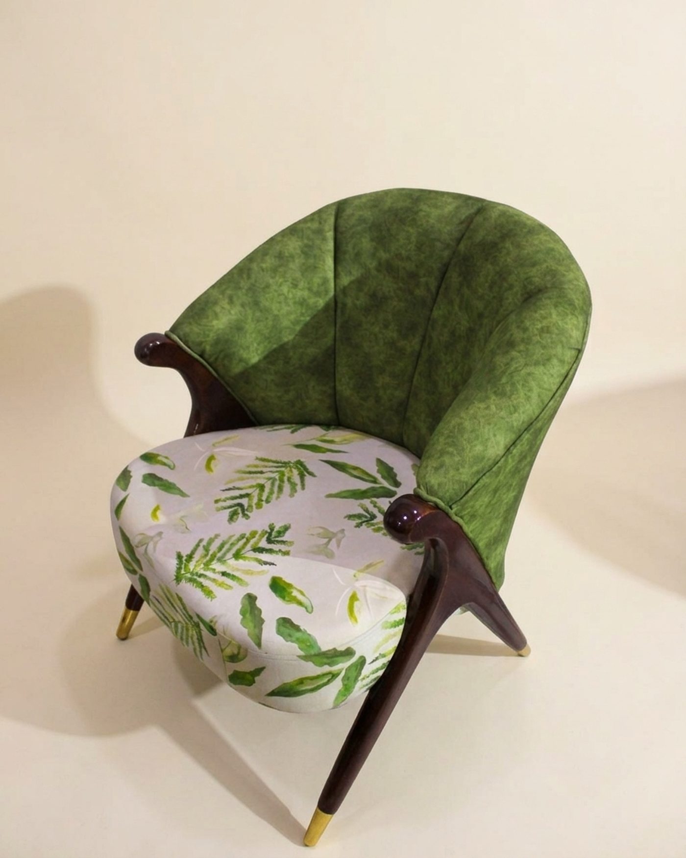 Leaf printed accent chair, view 3