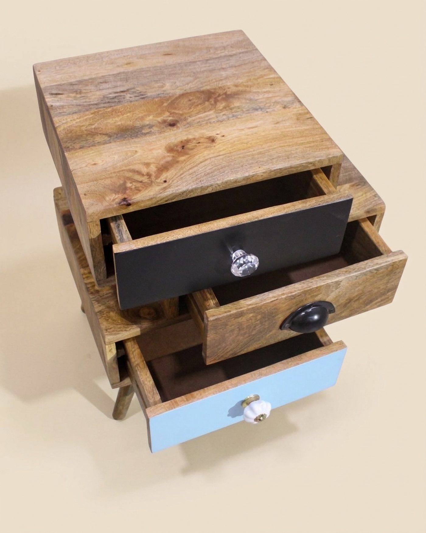 Patchwork drawer bedside table, view 3