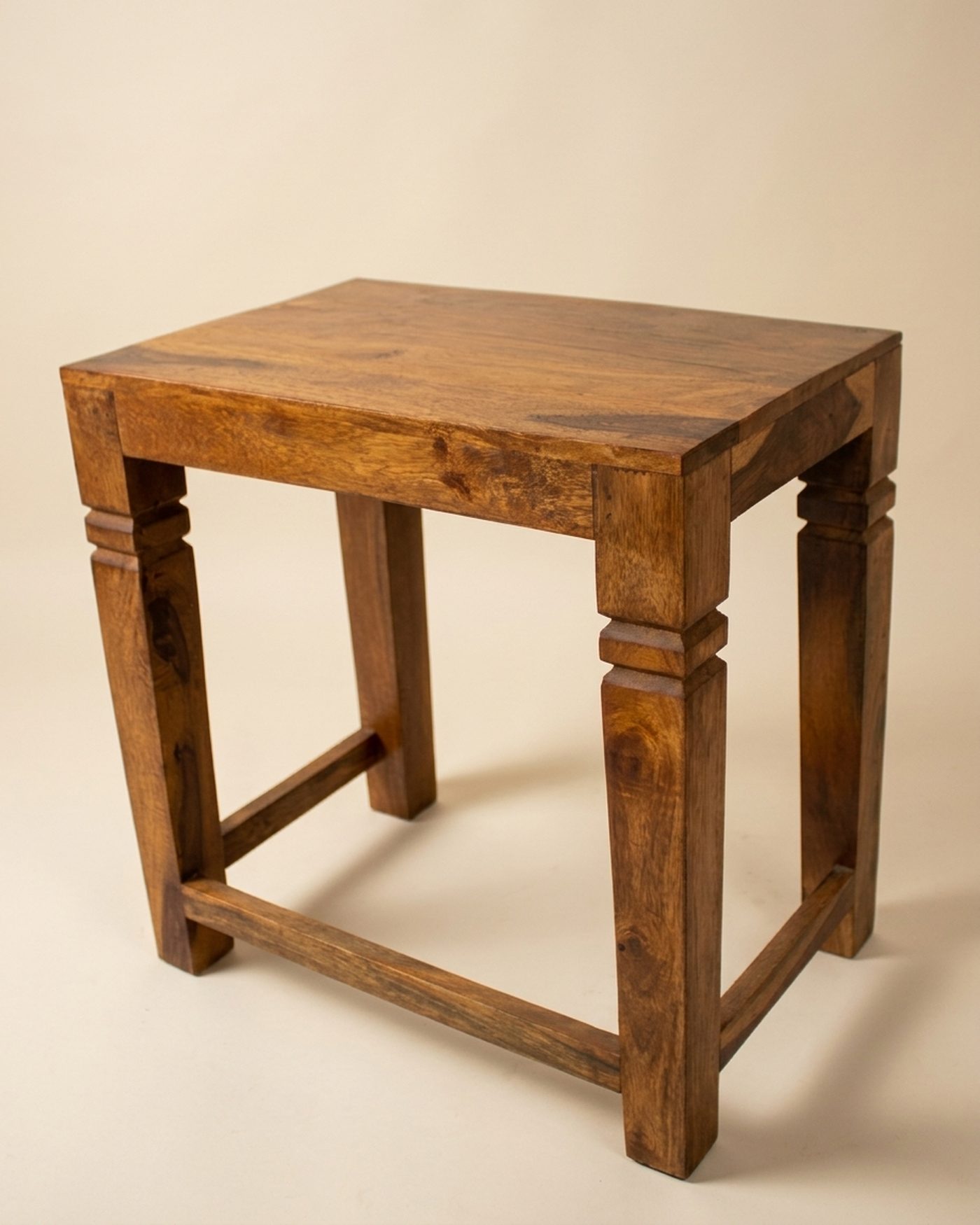 Peg sheesham side table, studio photo