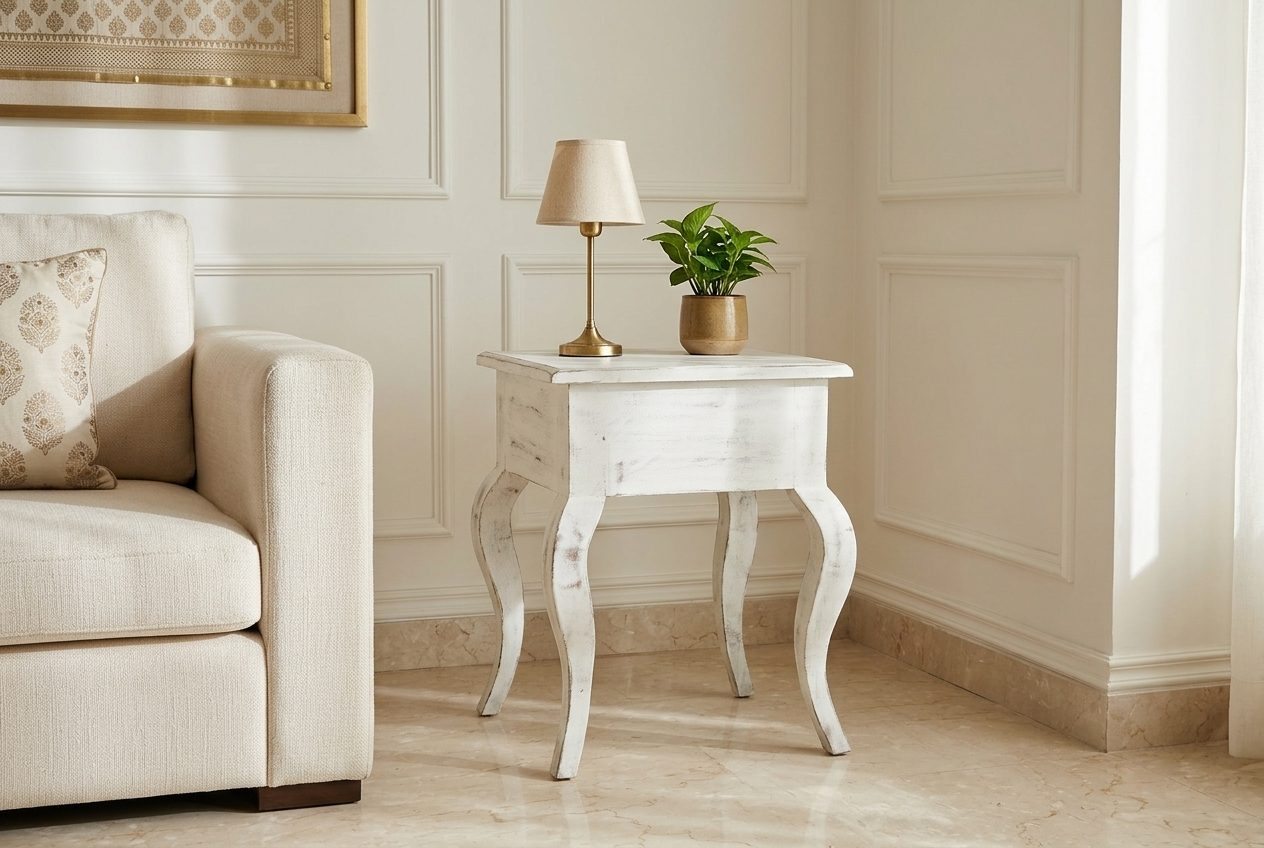 Provence cabriole side table in a styled room