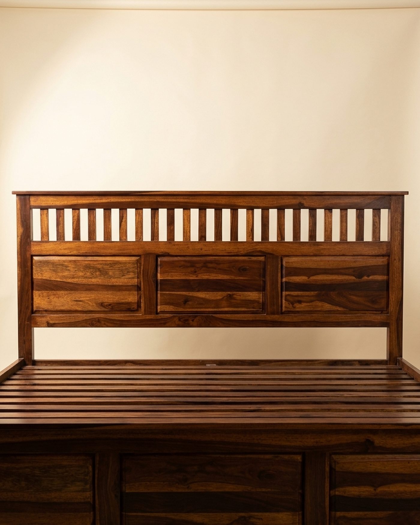 Railing sheesham slat bed, view 2