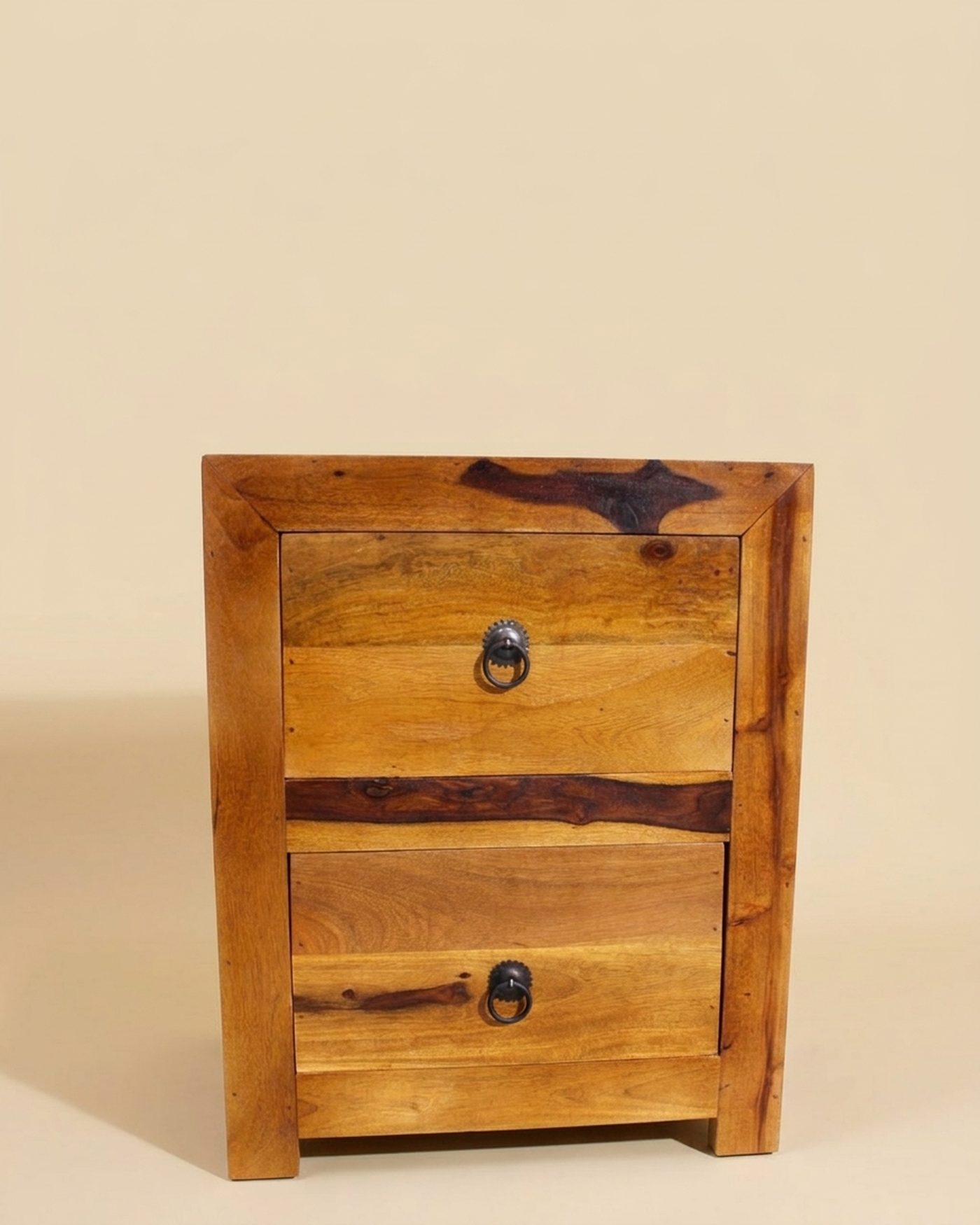 Ringpull sheesham bedside chest, view 2