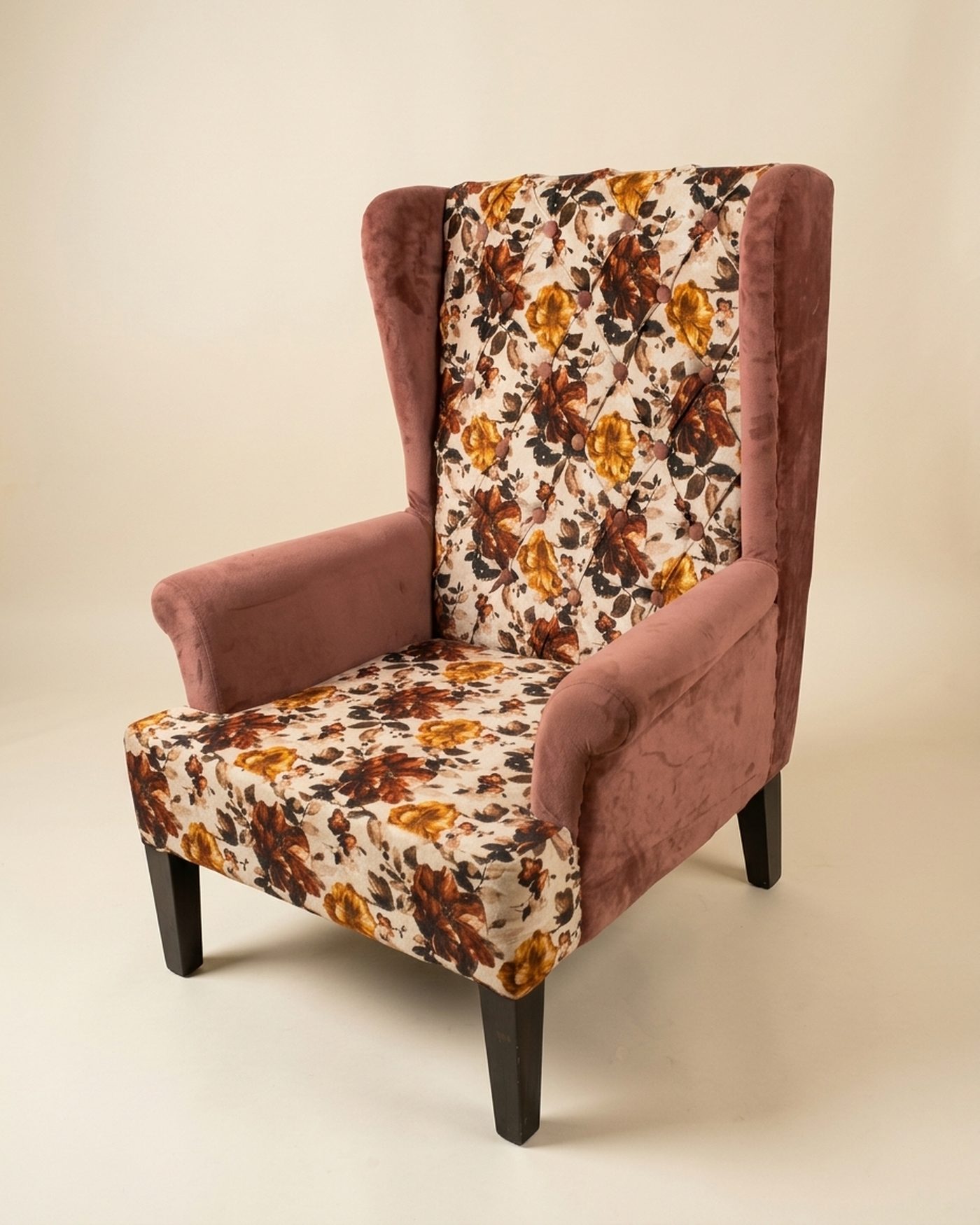 Rosebud floral wingback, view 2