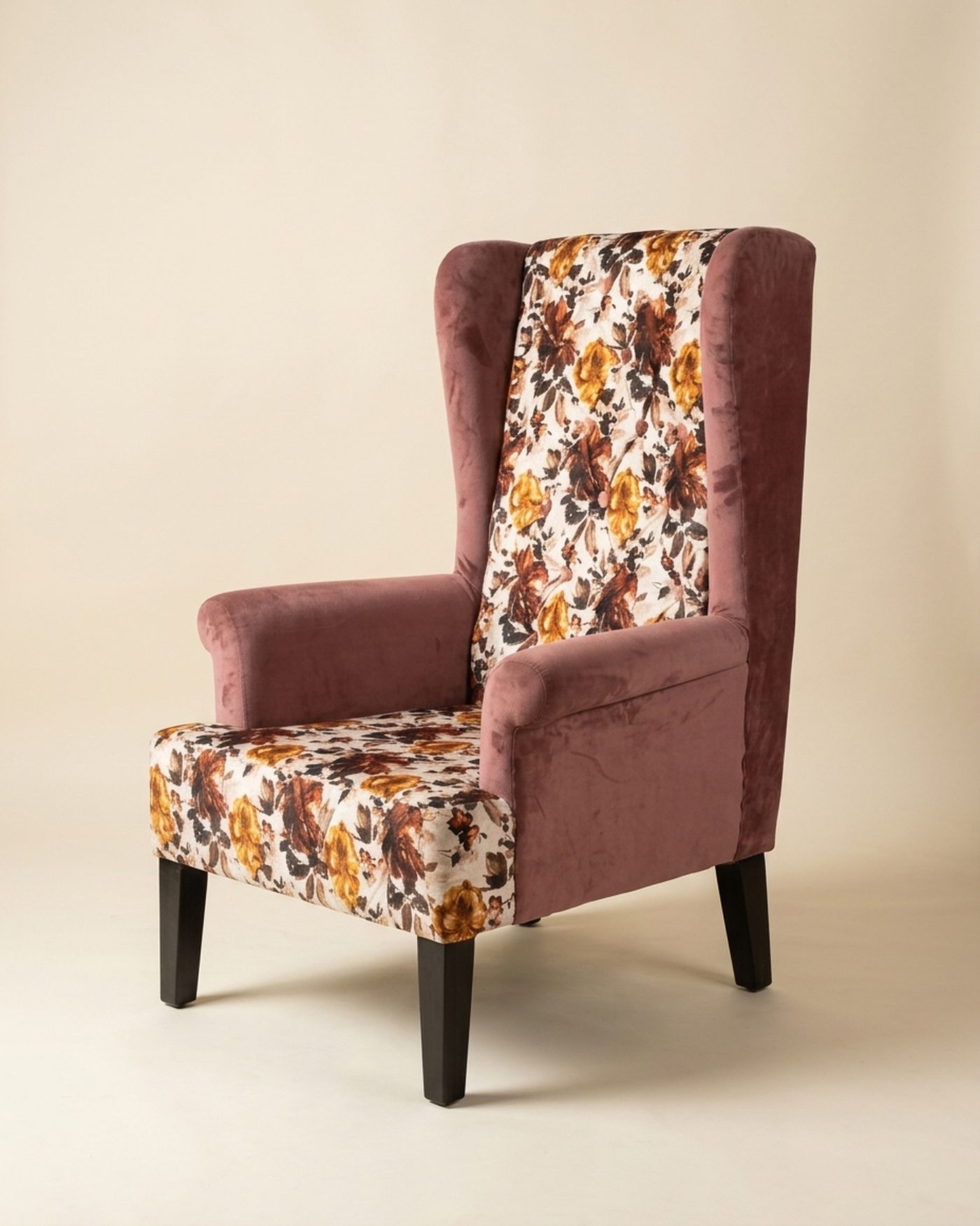 Rosebud floral wingback, view 3