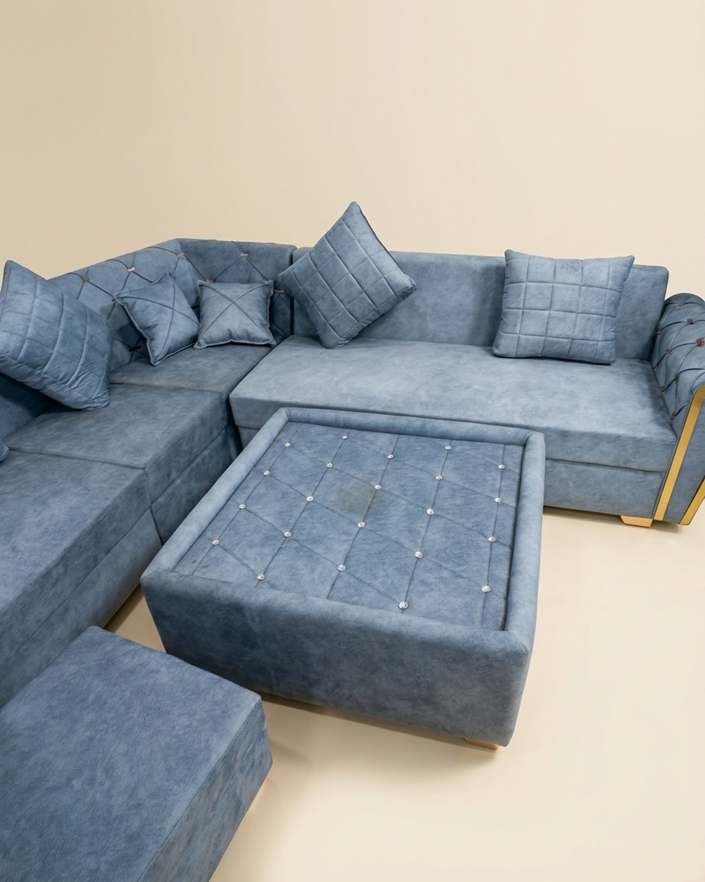 Smoke sectional with ottomans, view 2