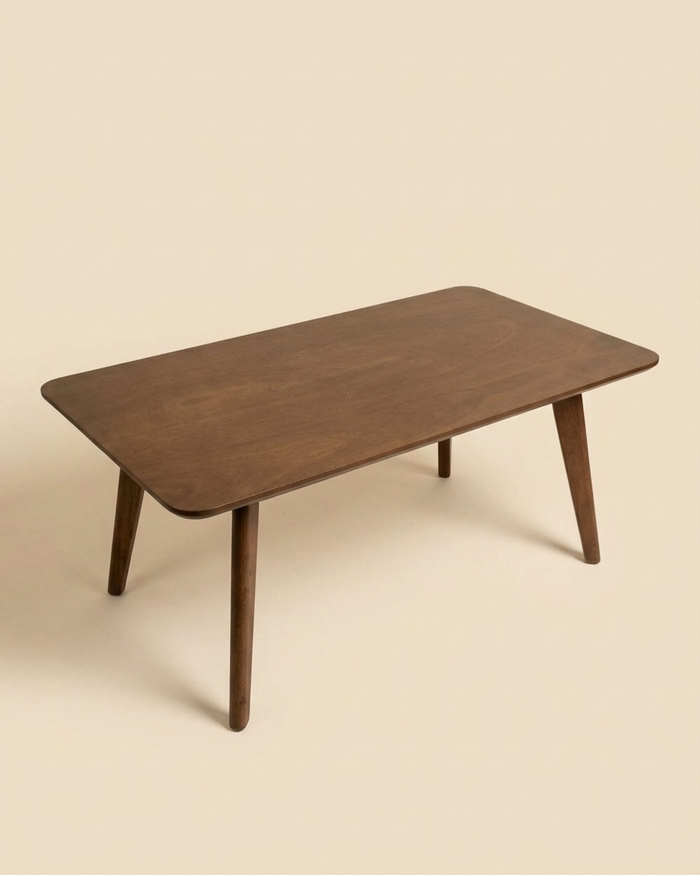 Tablet wooden coffee table, studio photo