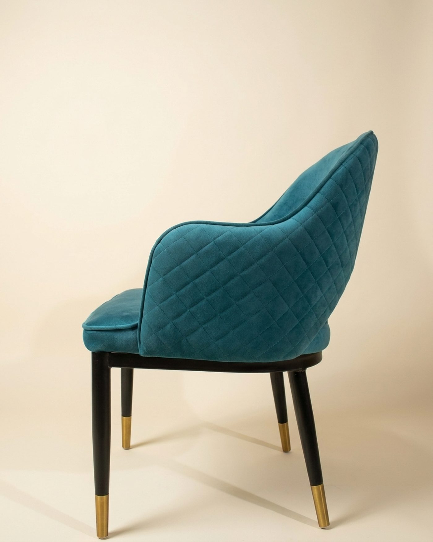 Teal Arc velvet accent chair, view 2