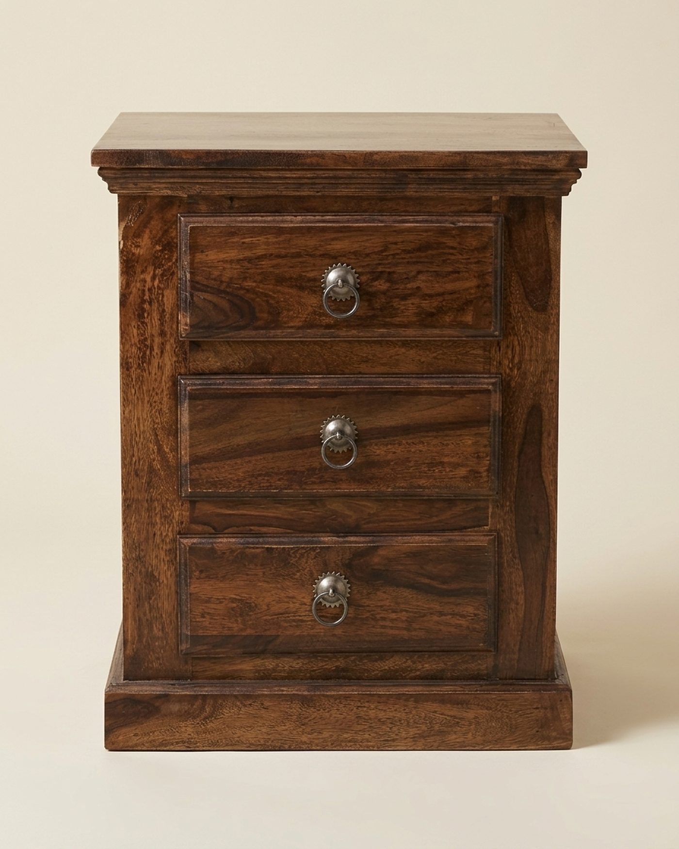 Trio three-drawer chest, studio photo