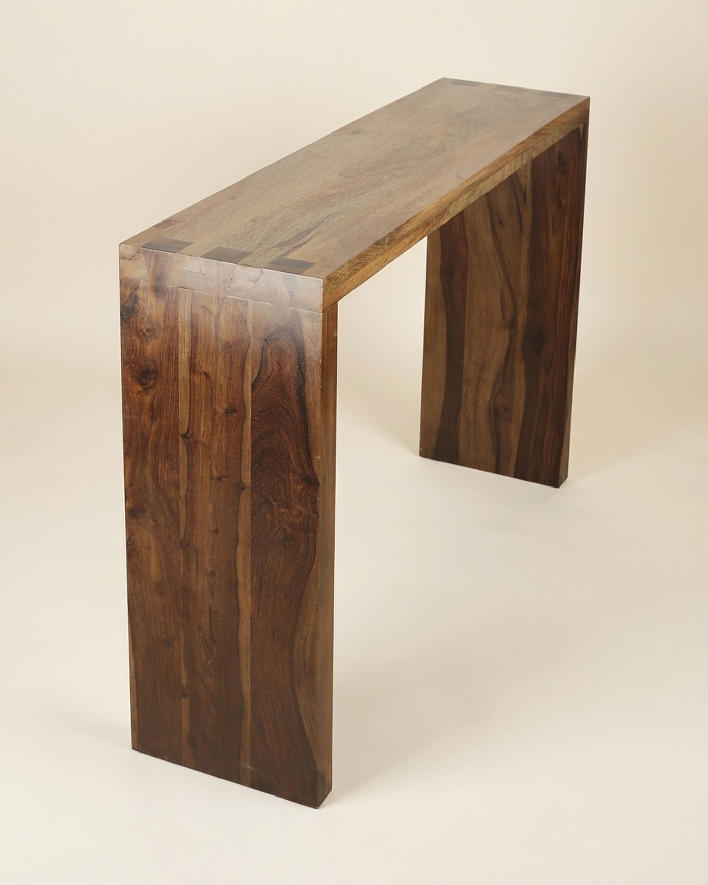 Waterfall sheesham console, view 2
