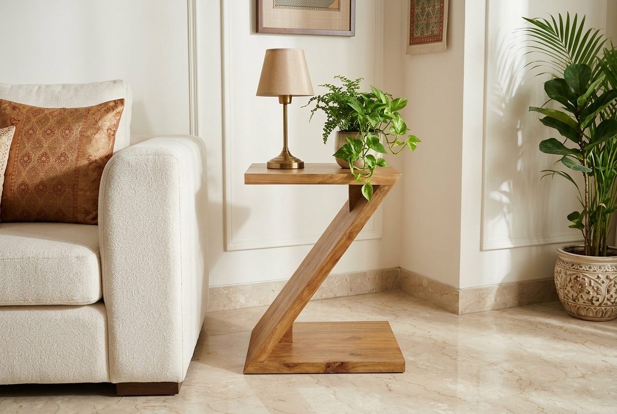 Zed z side table in a styled room
