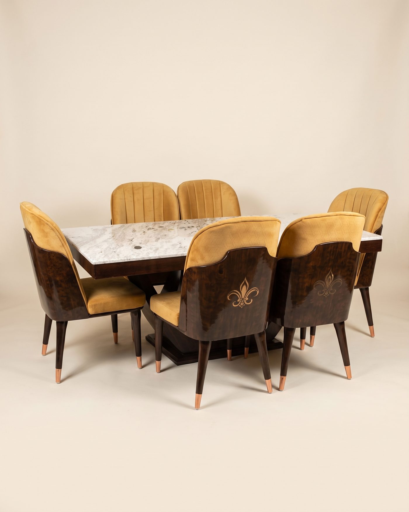 Ochre dining set, six seats, view 2