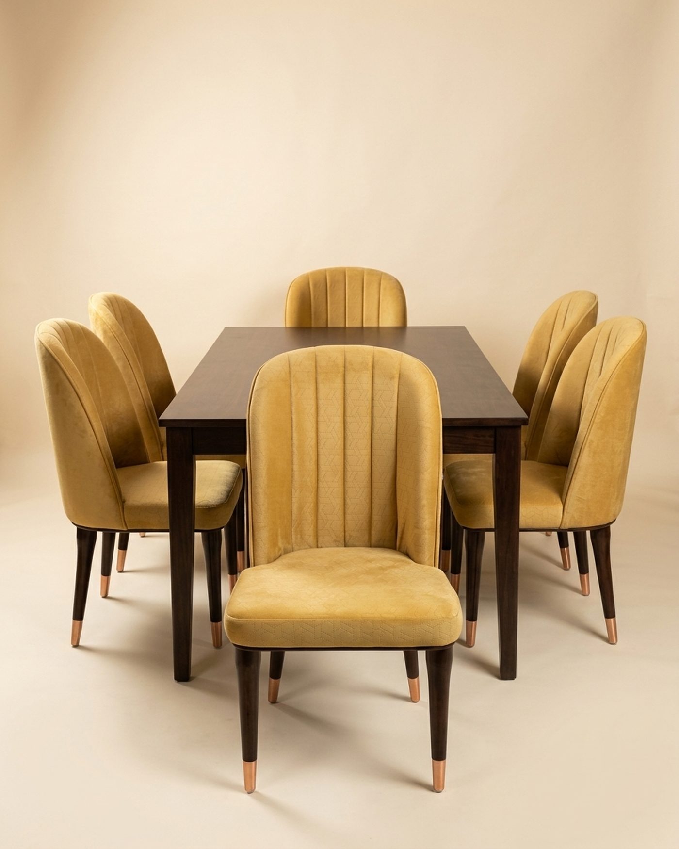 Ochre dining set, six seats, view 3