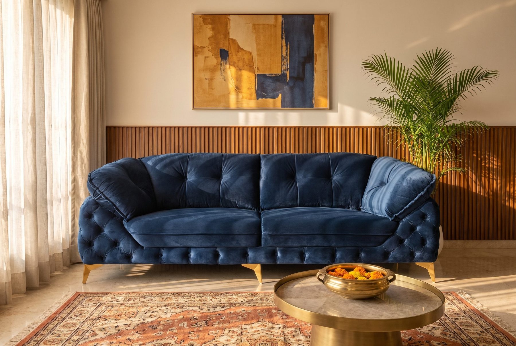Oriel tufted sofa in a styled room
