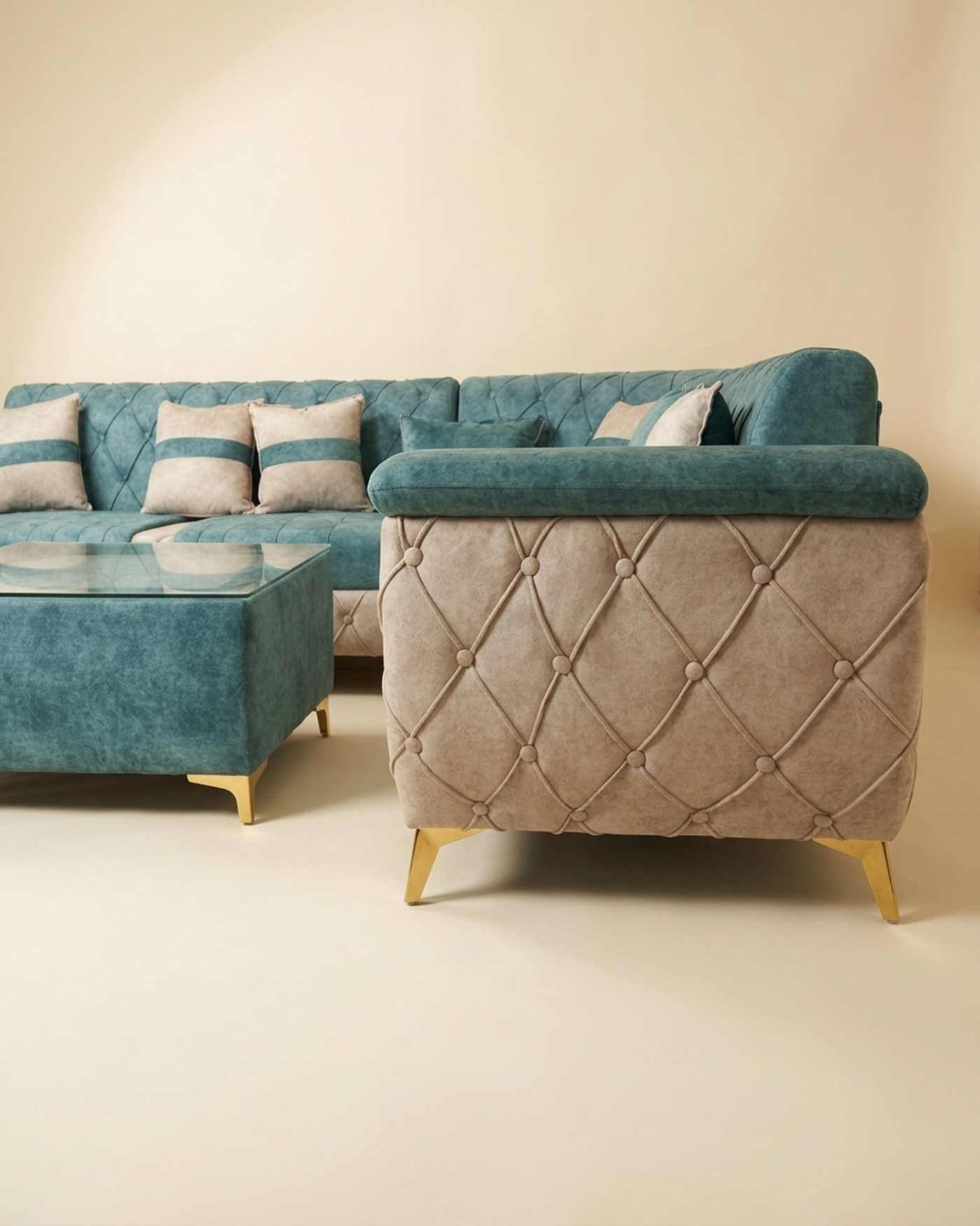 Aqua corner sectional, view 2