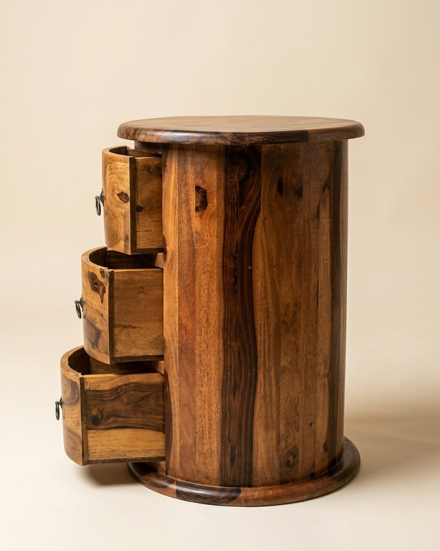 Barrel drum chest of drawers, view 2