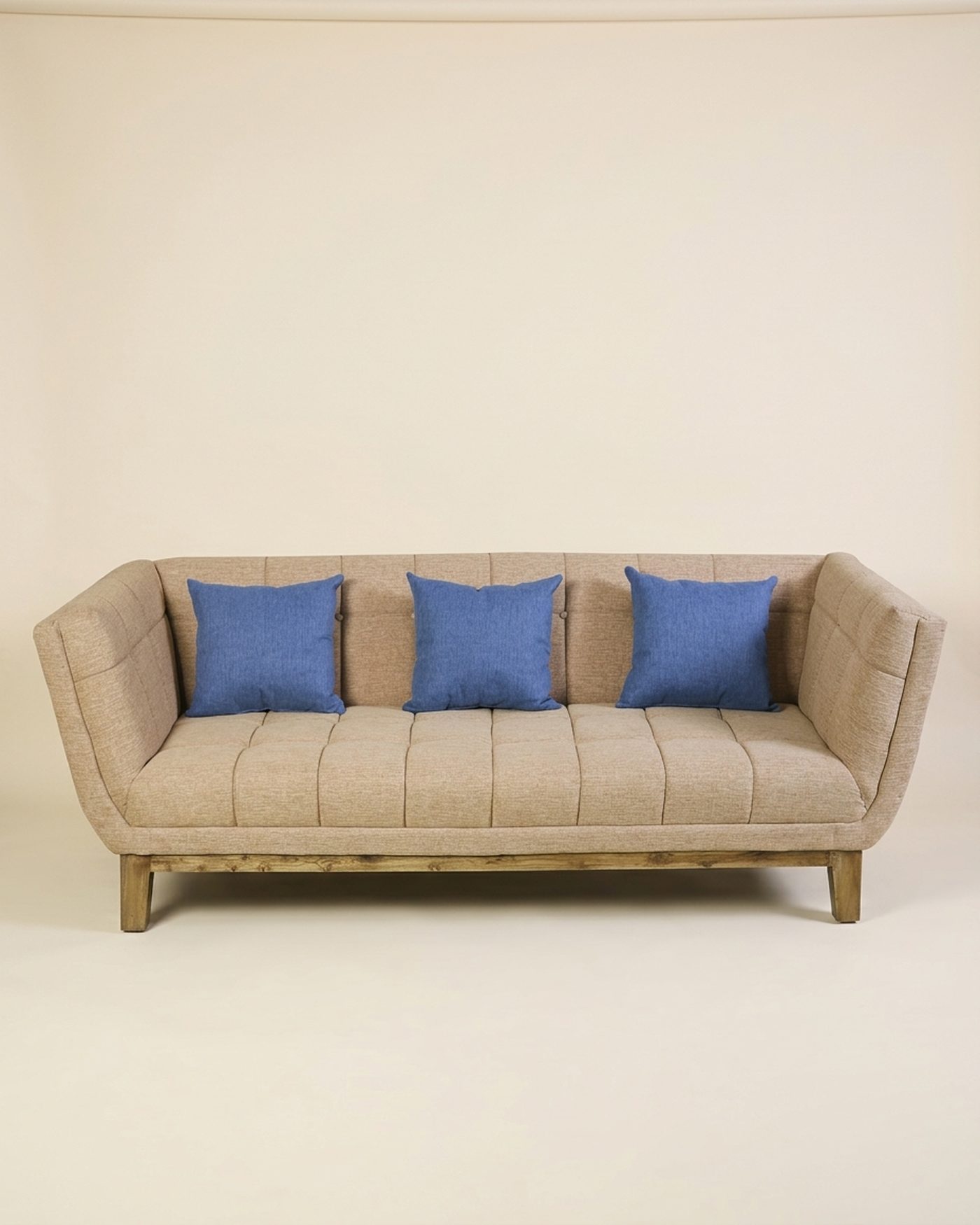 Biscuit channel-back sofa, studio photo