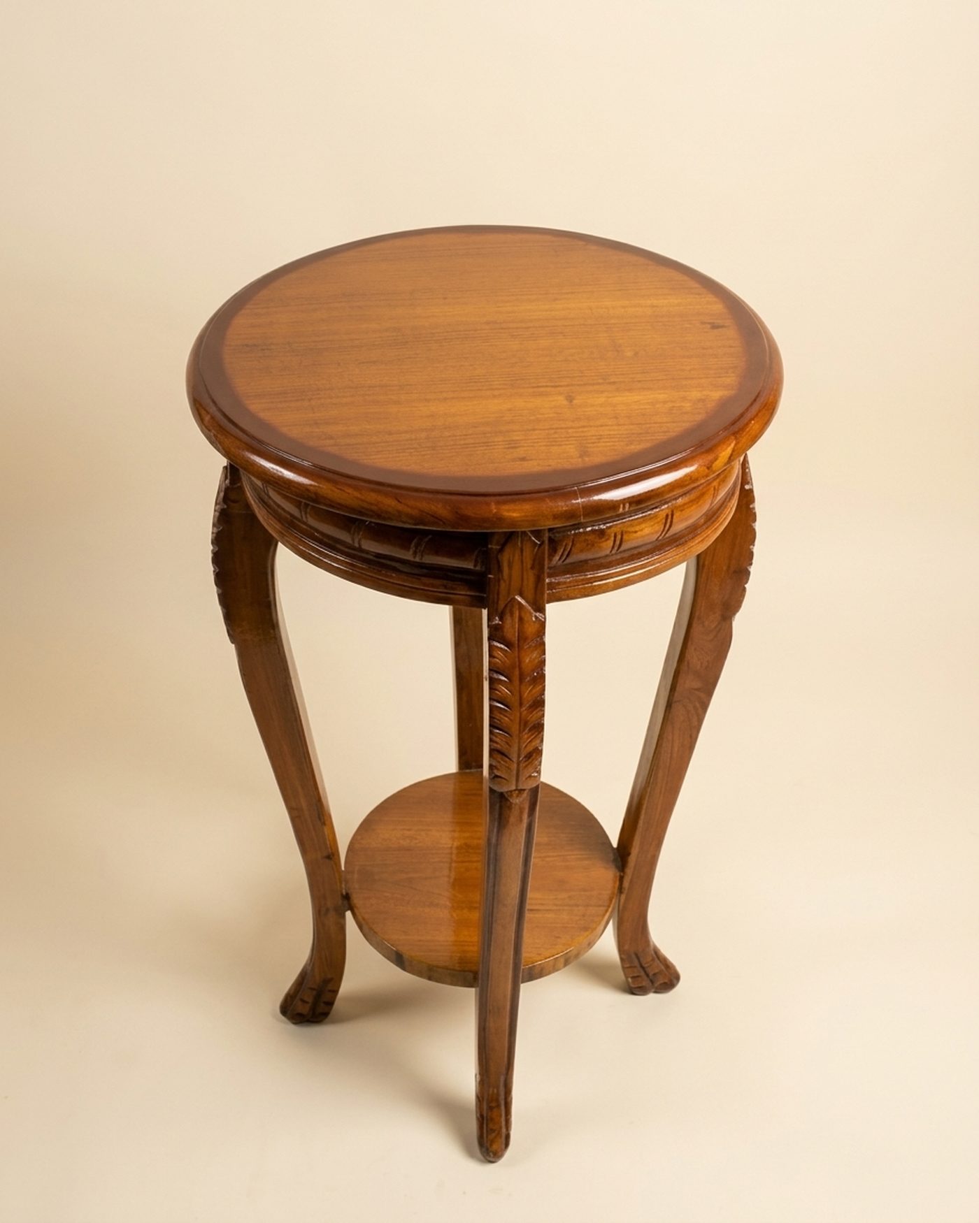 Cabriole carved plant stand, view 2