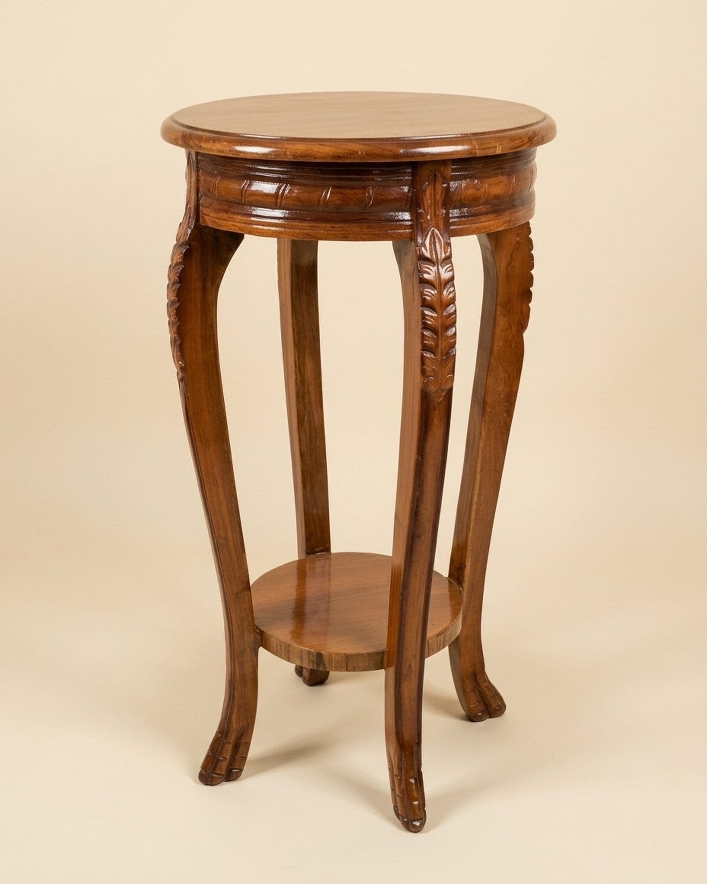 Cabriole carved plant stand, view 3