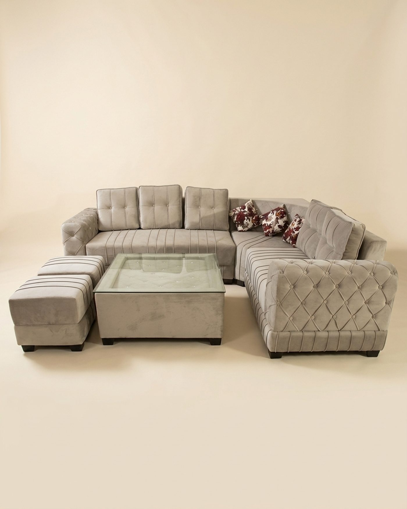 Frost tufted sectional, studio photo