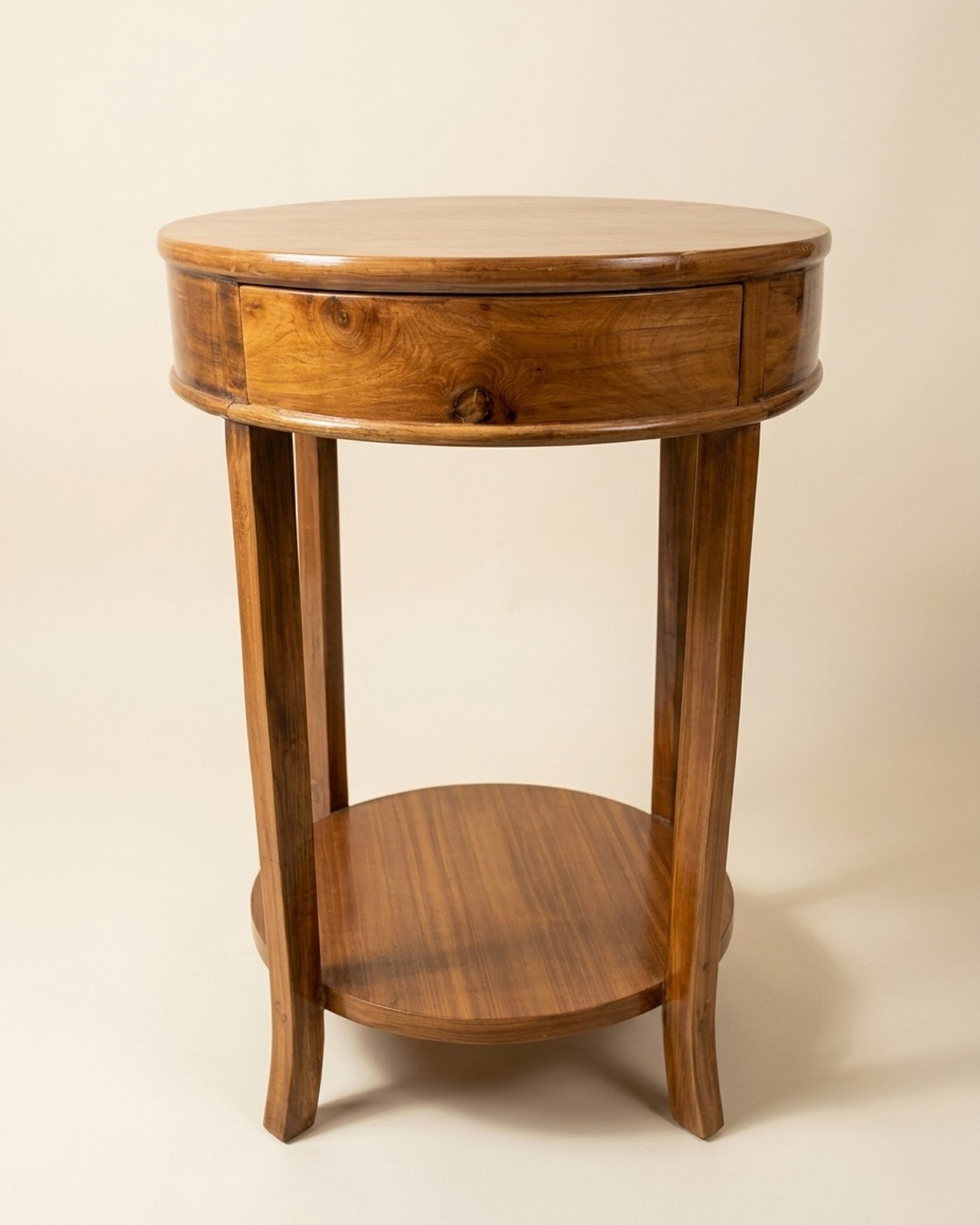 Halo Wood round side table, view 3
