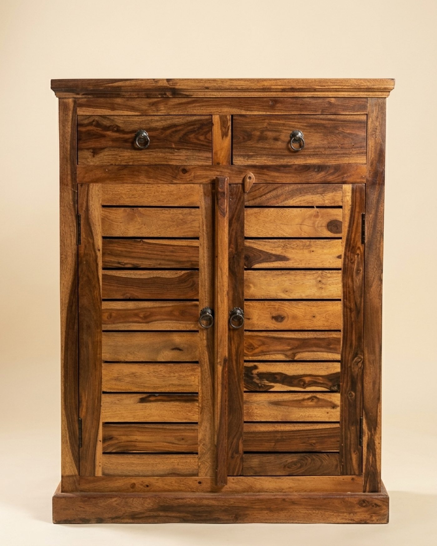 Louvred sideboard cabinet, studio photo