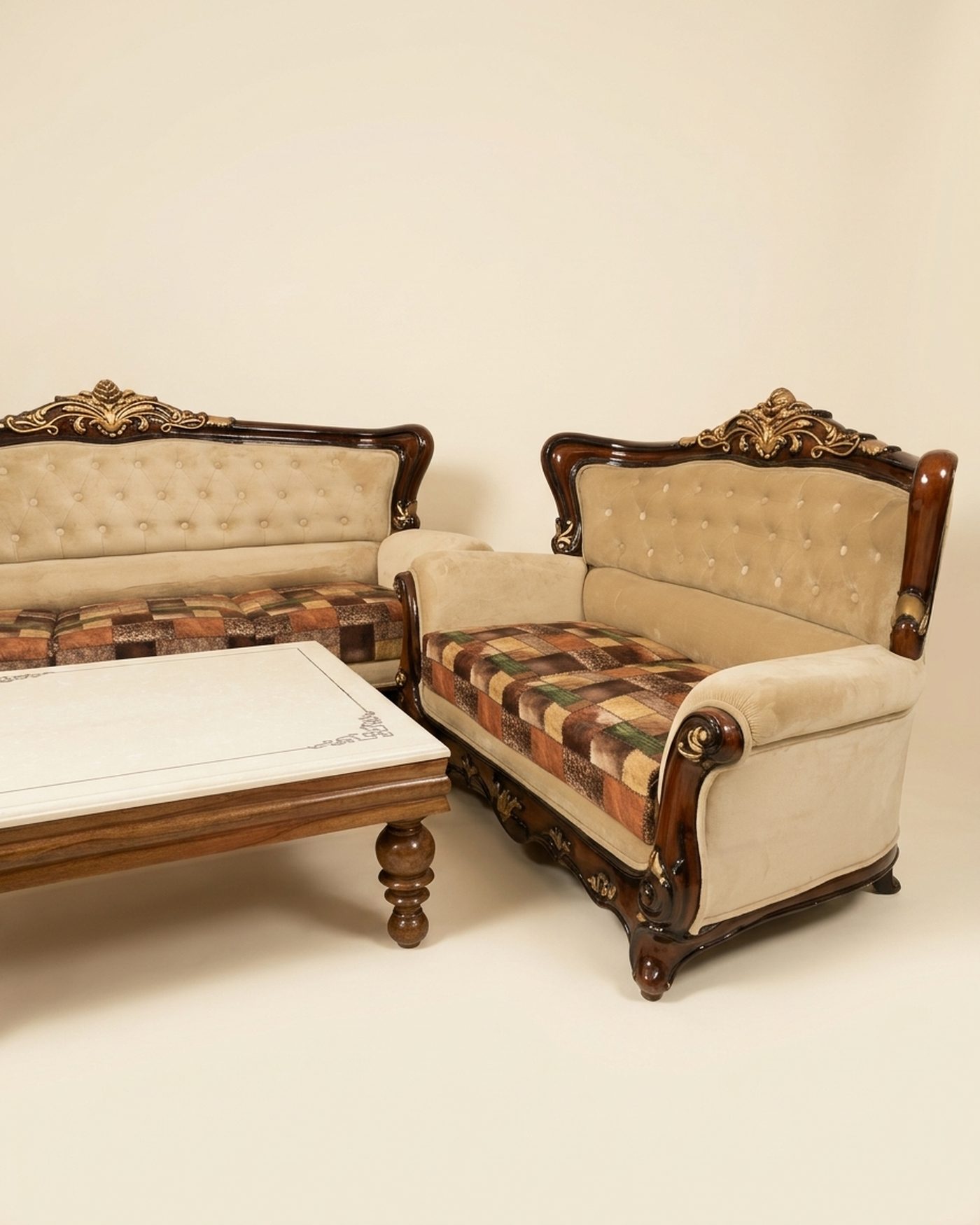 Maharaja carved sofa set, view 2