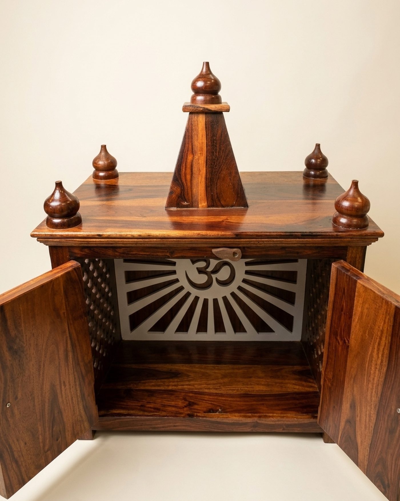 Om pooja unit with jaali doors, view 2