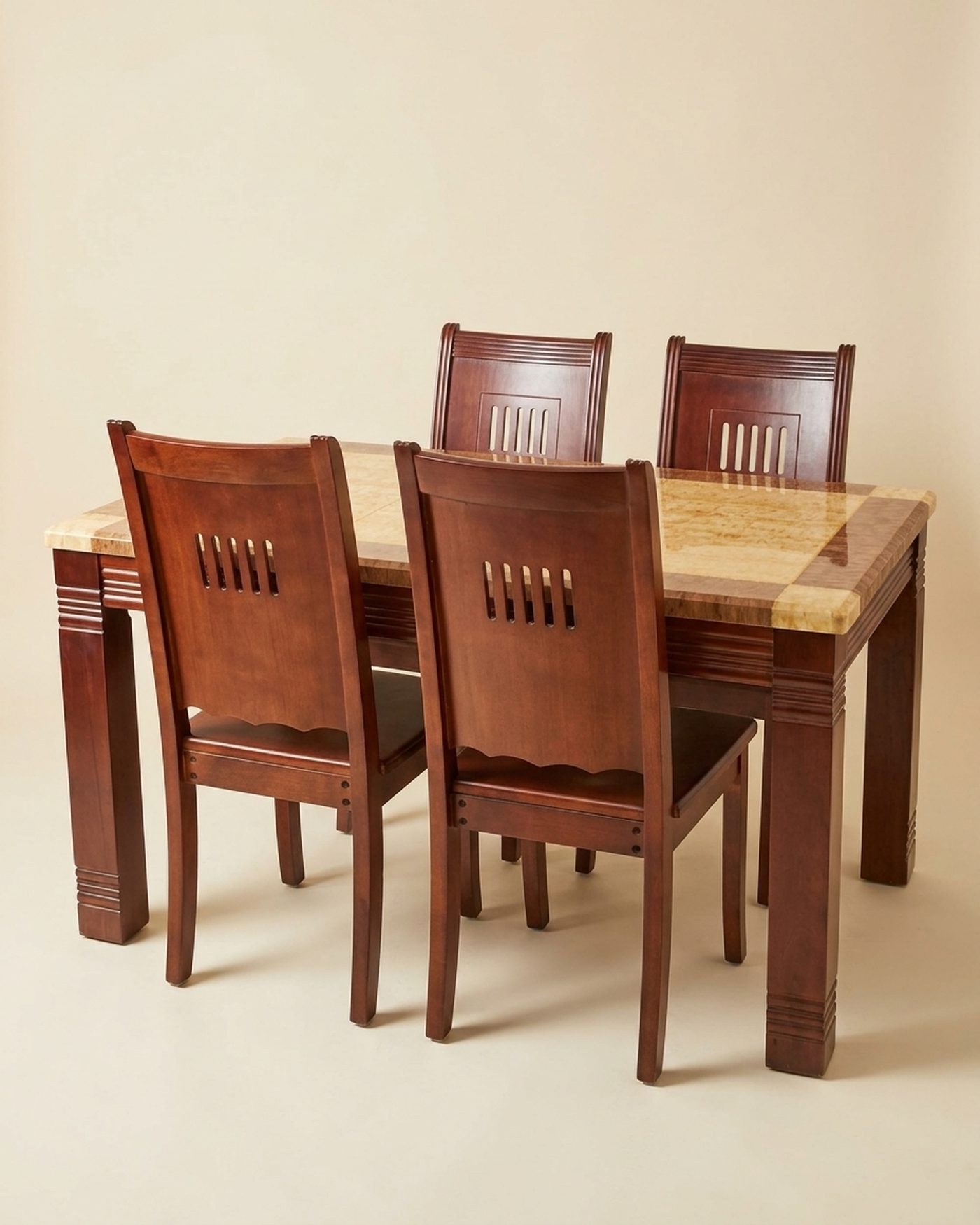 Onyx Six marble-top dining set, studio photo