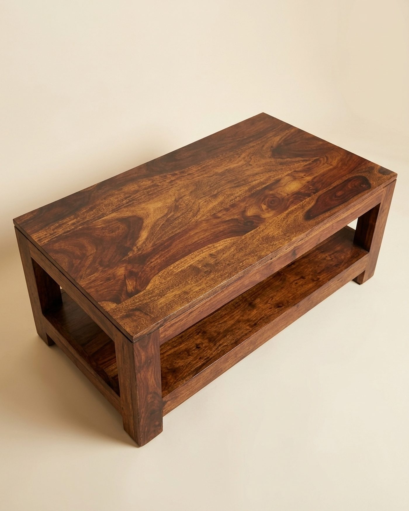 Plinth sheesham coffee table, view 3