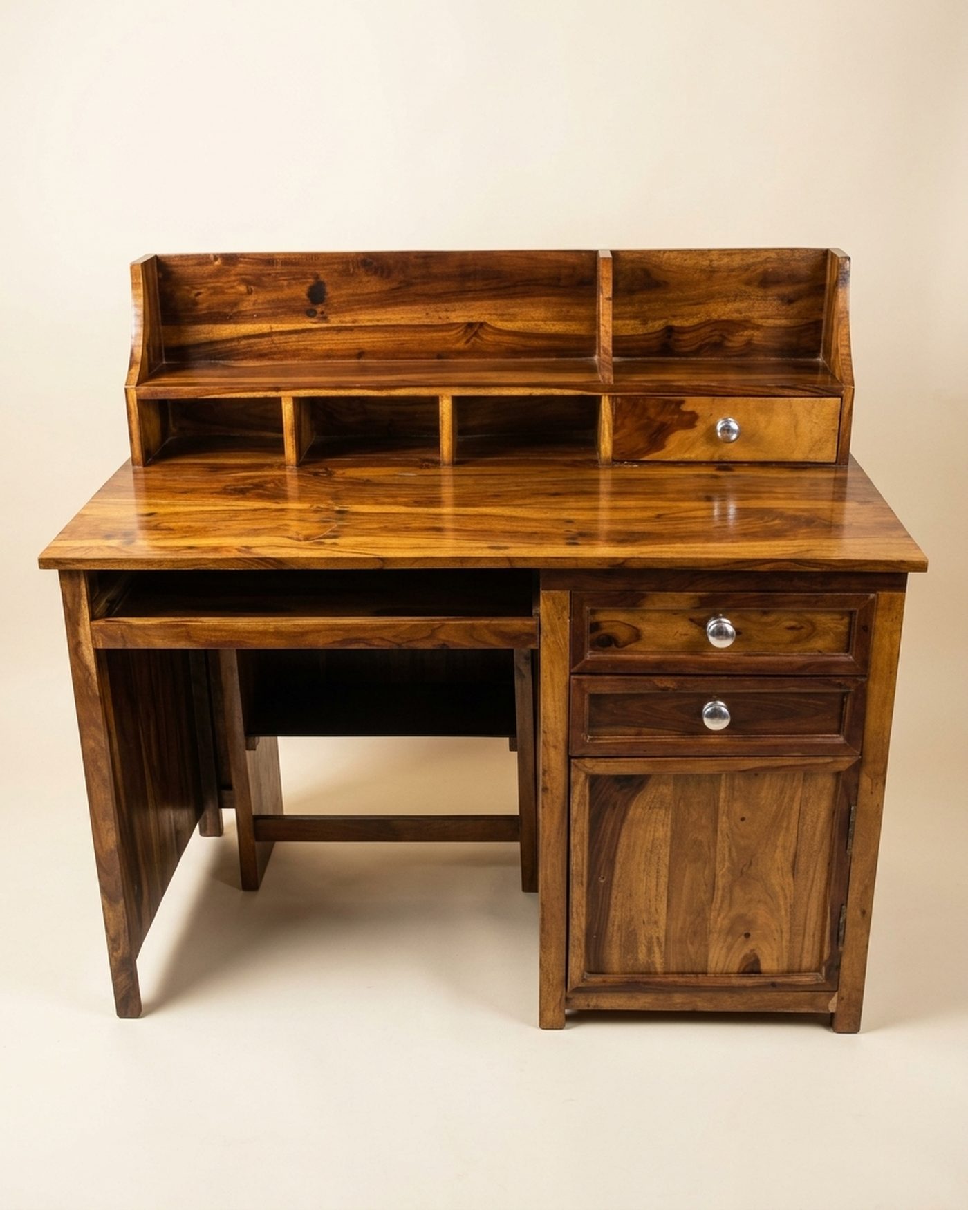 Scholar desk with hutch, studio photo