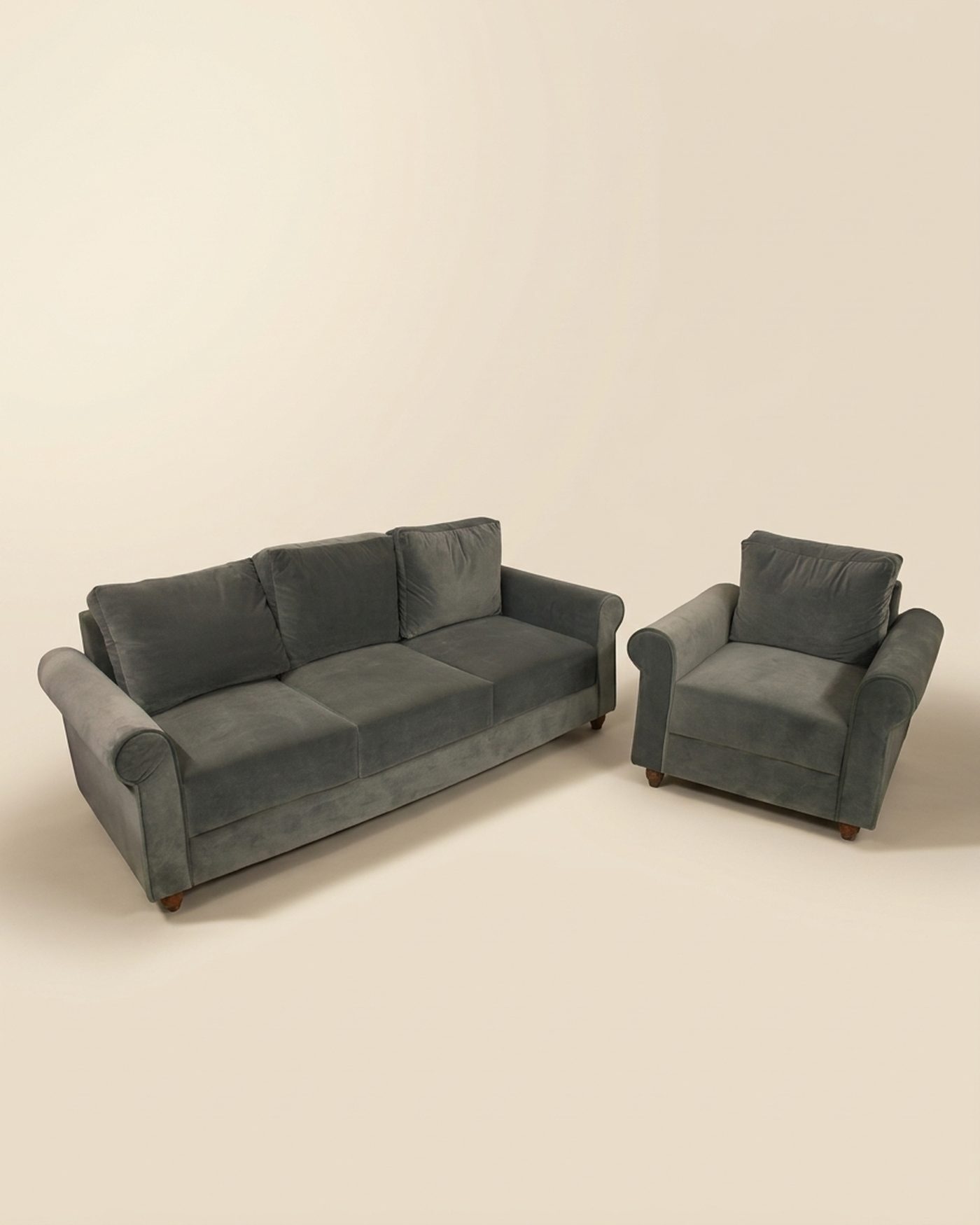Slate Roll roll-arm armchair, view 2