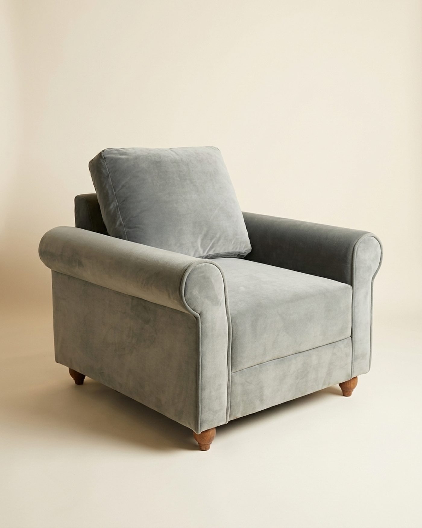 Slate Roll roll-arm armchair, view 3