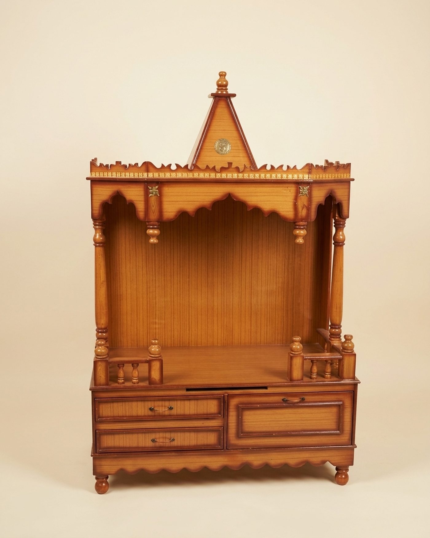 Teakwood pooja unit, studio photo