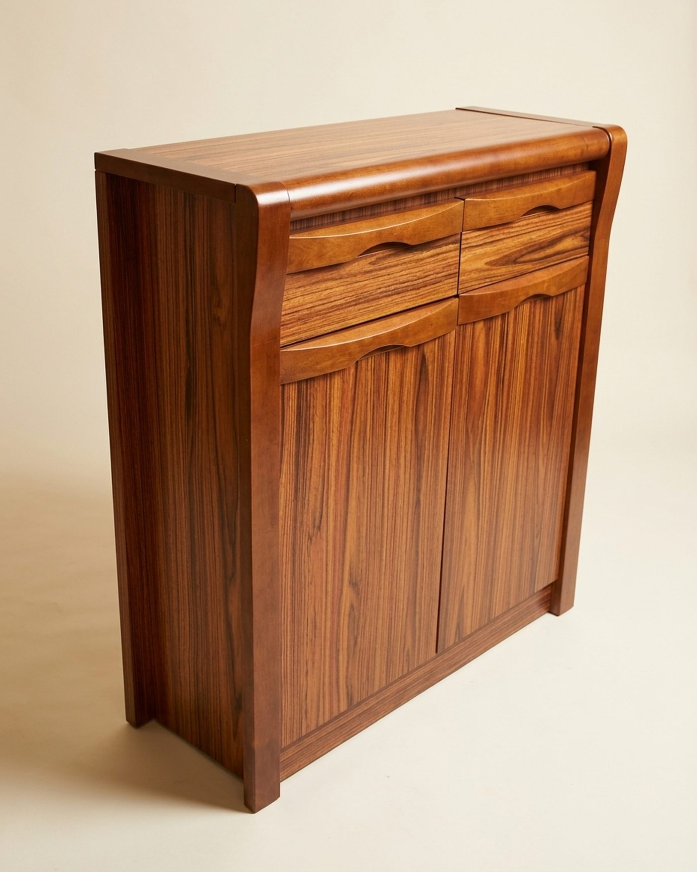 Walnut shoe cabinet, view 2