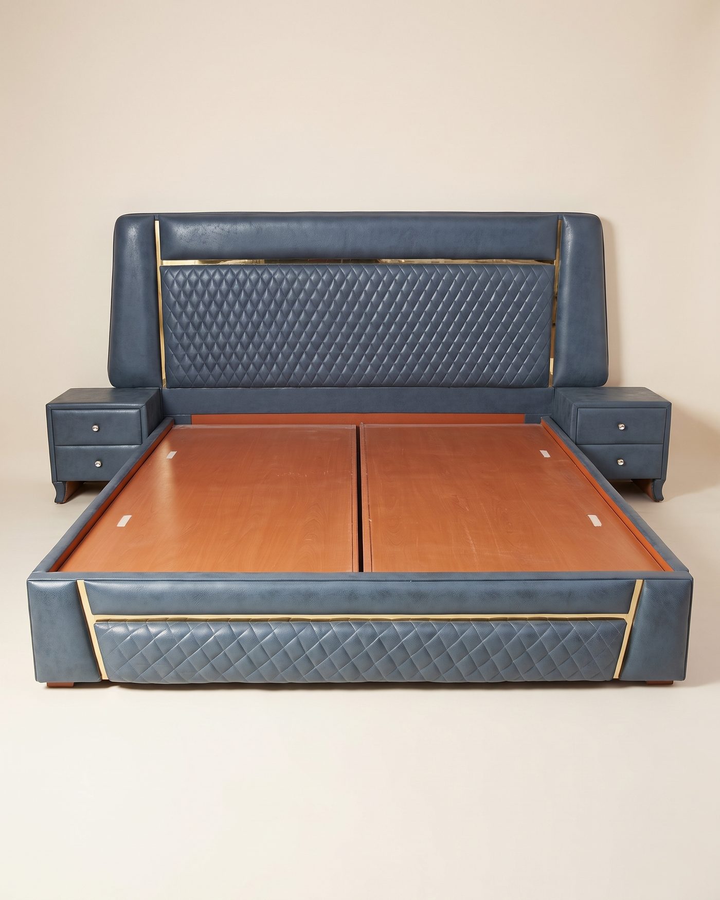 Ardent upholstered bed, studio photo