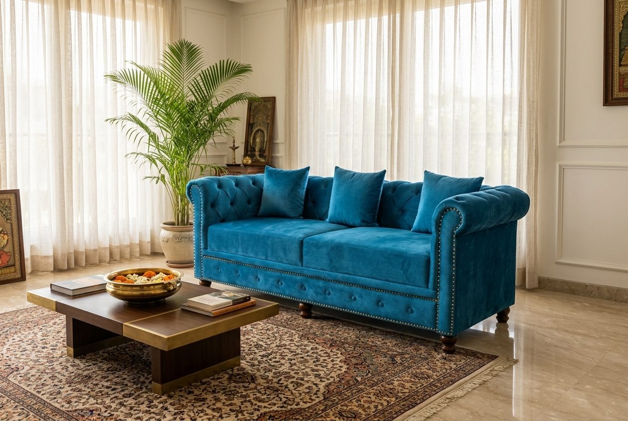Marlow chesterfield sofa in a styled room